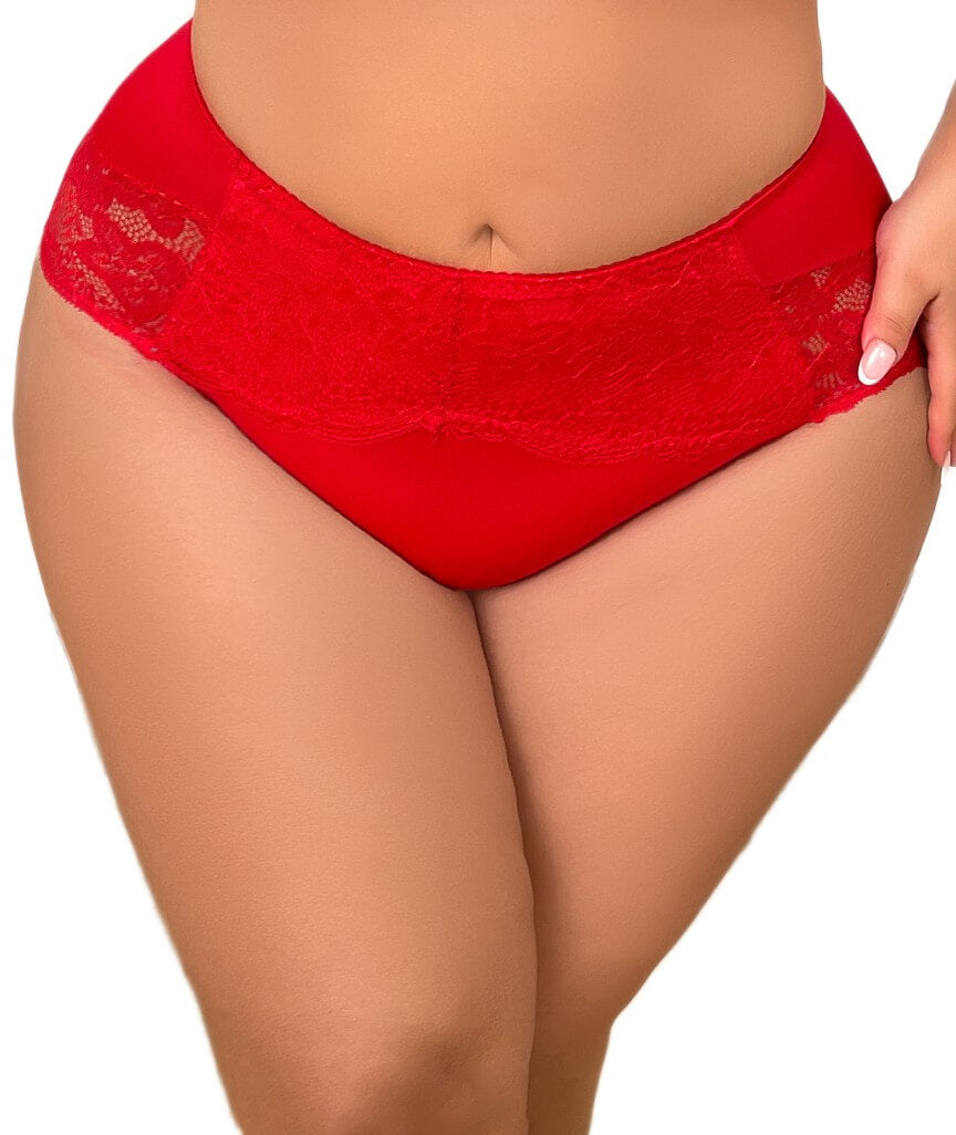 Ava & Audrey Florence Lace & Micro Full Brief - Red 