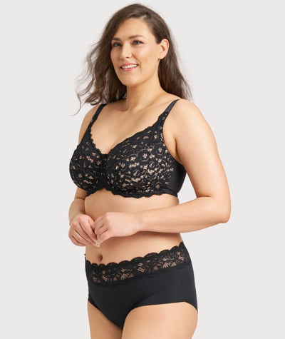Ava & Audrey Jacqueline Lace Full Cup Underwire Bra - Black/Nude