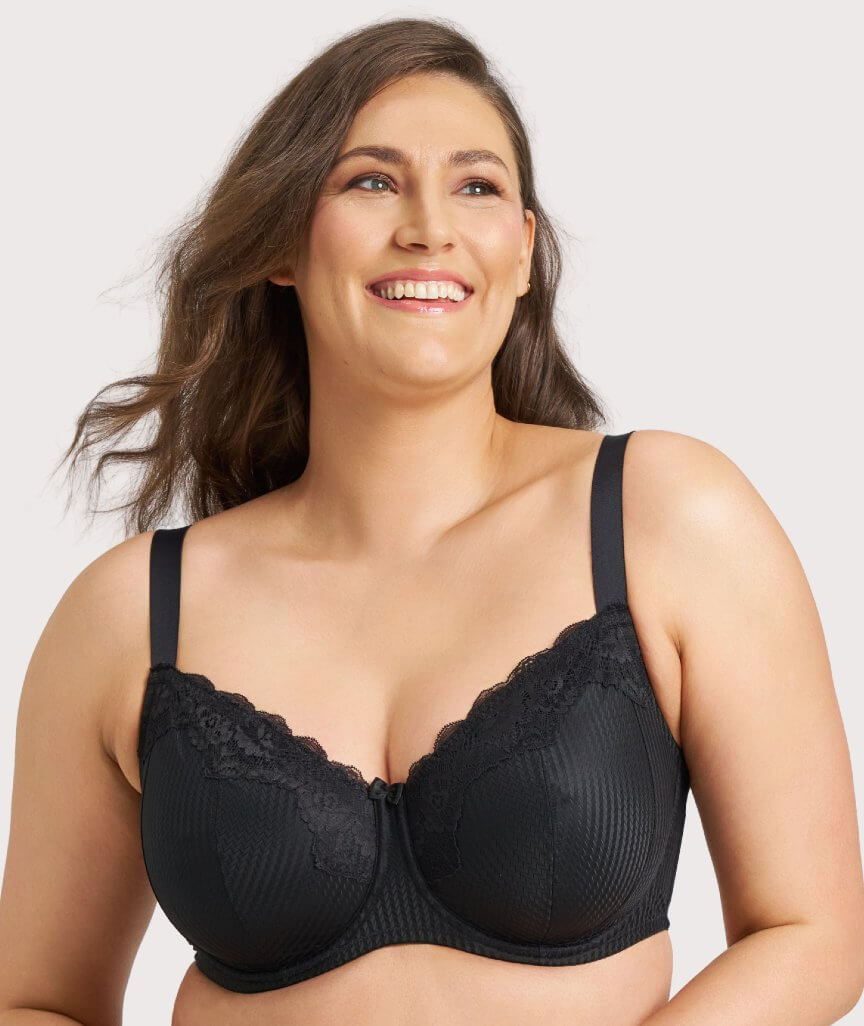 Ava & Audrey Jacqueline Minimiser Full Cup Underwire Bra - Black 