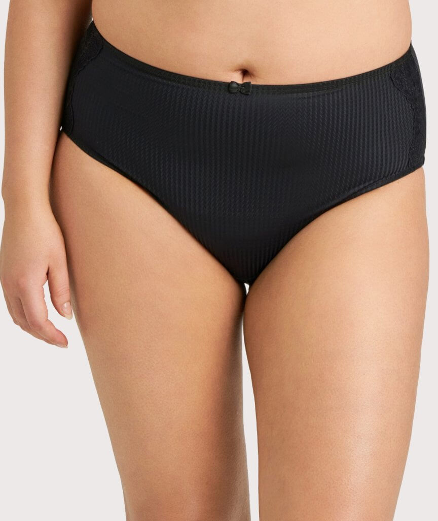 Ava & Audrey Jacqueline Smoothing Full Brief with Lace - Black