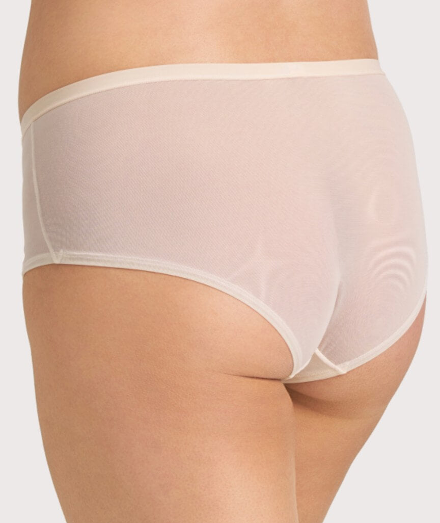 Ava & Audrey Lillian Embroidered Mesh Full Brief - Champagne