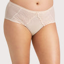 Ava & Audrey Lillian Embroidered Mesh Full Brief - Champagne