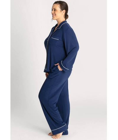 Ava & Audrey Maddison Knit Lounge PJ Set - Navy Sleep 