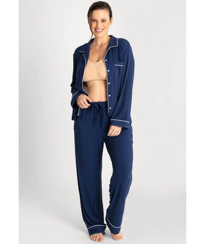 Ava & Audrey Maddison Knit Lounge PJ Set - Navy Sleep 