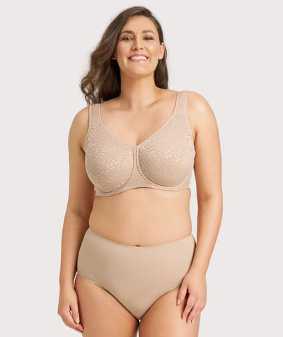 Ava & Audrey Millie Jacquard Mesh T-Shirt Underwire Bra - Nude