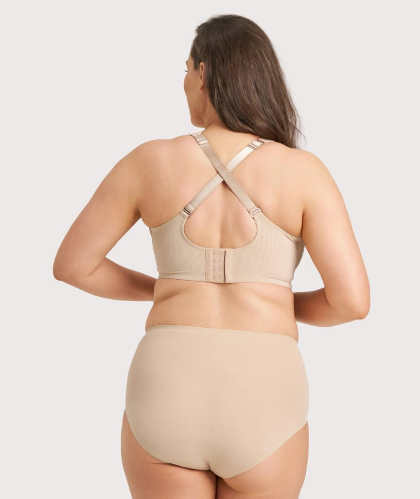 Ava & Audrey Millie Jacquard Mesh T-Shirt Underwire Bra - Nude