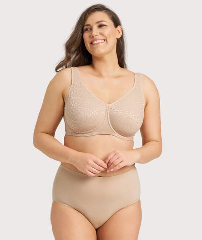Ava & Audrey Millie Jacquard Mesh T-Shirt Underwire Bra - Nude