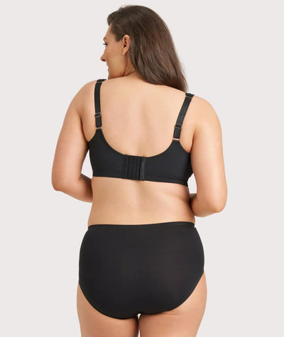 Ava & Audrey Millie Jacquard Mesh Wire-free Support Bra - Black