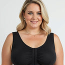 Ava & Audrey Priscilla Cotton Wire-Free Front Opening Bra - Black