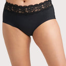 Ava & Audrey Tilly Microfibre & Lace Full Brief - Black