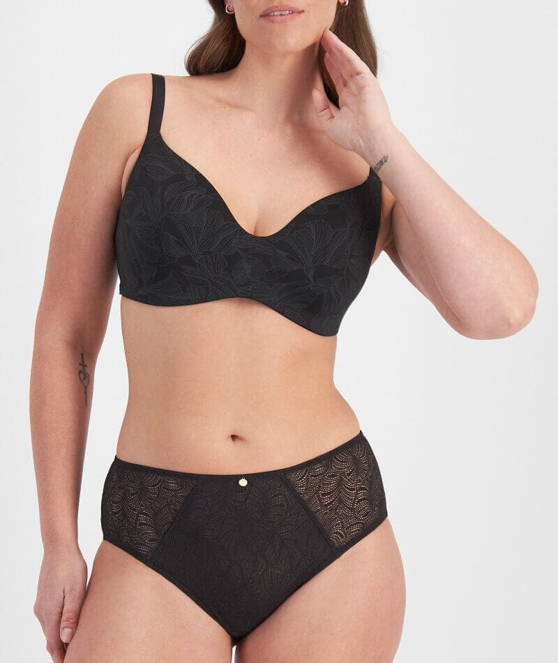 Berlei Lift & Shape Wire-Free Bra - Contemporary Black Floral Bras 
