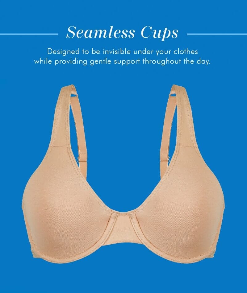 Bestform Unlined Cotton Stretch T-Shirt Bra with Underwire 3 Pack - Sand Bras 