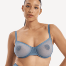 Nala Mesh Balconette Bra - Blue Steel