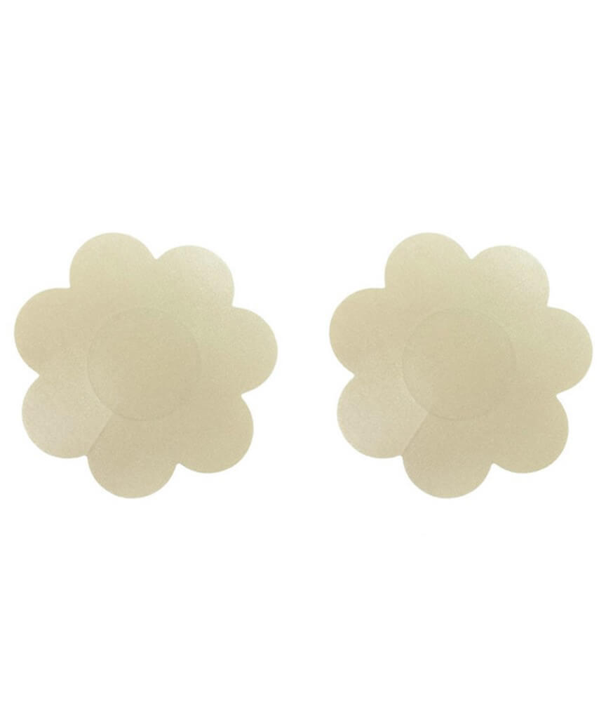 Curvy Flower Nipple Covers - Nude 