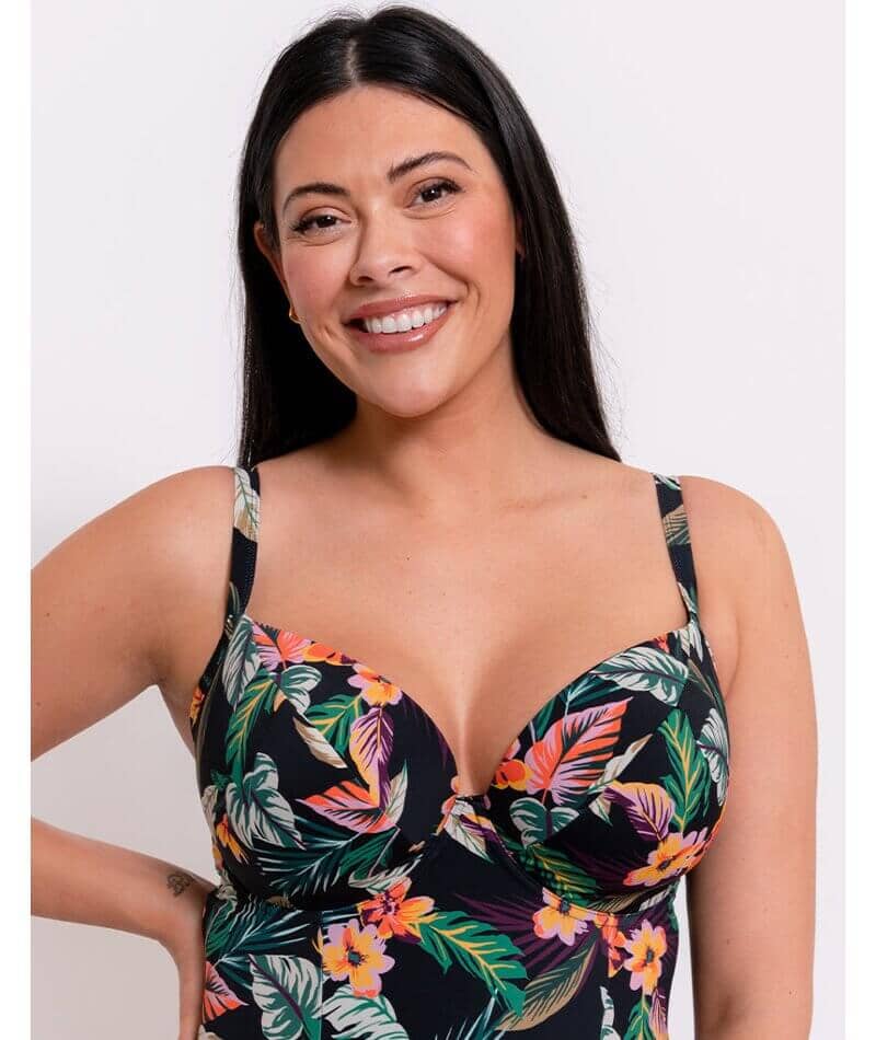 Curvy Kate Cuba Libre Padded Plunge Swimsuit - Print Mix Swim 