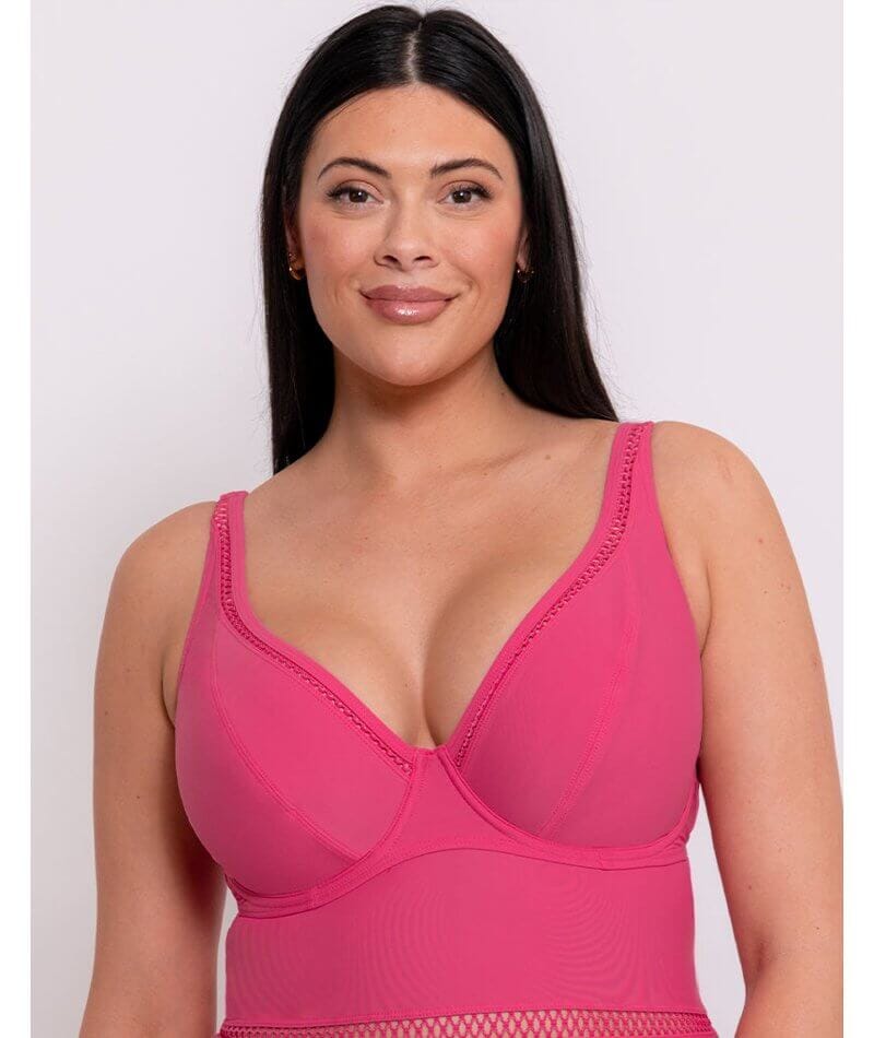 Curvy Kate First Class Plunge Swimsuit - Pink Swim 
