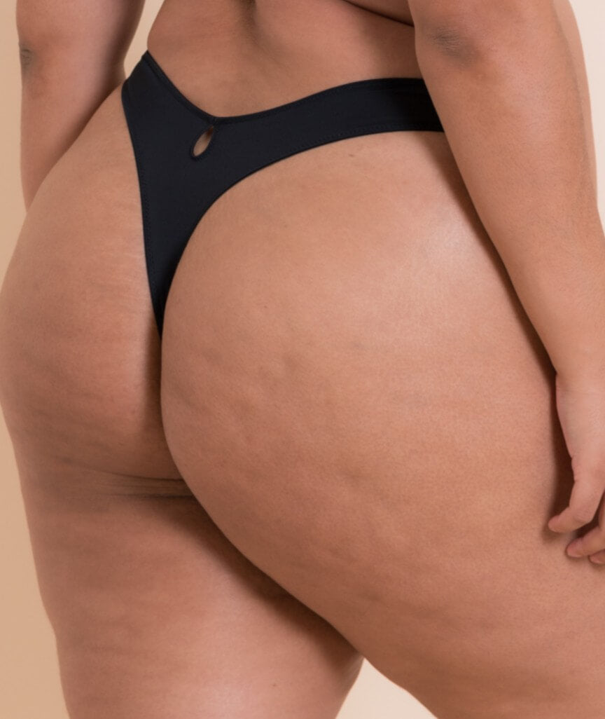 Curvy Kate Hey Girls Thong - Black/Latte