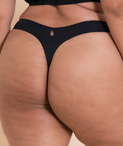 Curvy Kate Hey Girls Thong - Black/Latte