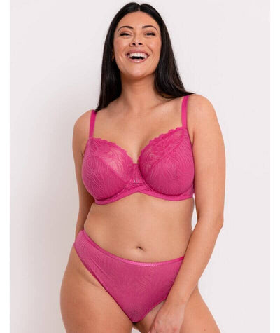 Curvy Kate Lace Daze Brazilian Brief - Lipstick Pink Knickers 