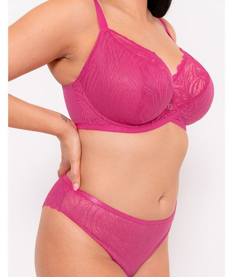 Curvy Kate Lace Daze Brazilian Brief - Lipstick Pink Knickers 