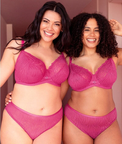 Curvy Kate Lace Daze Brazilian Brief - Lipstick Pink Knickers 