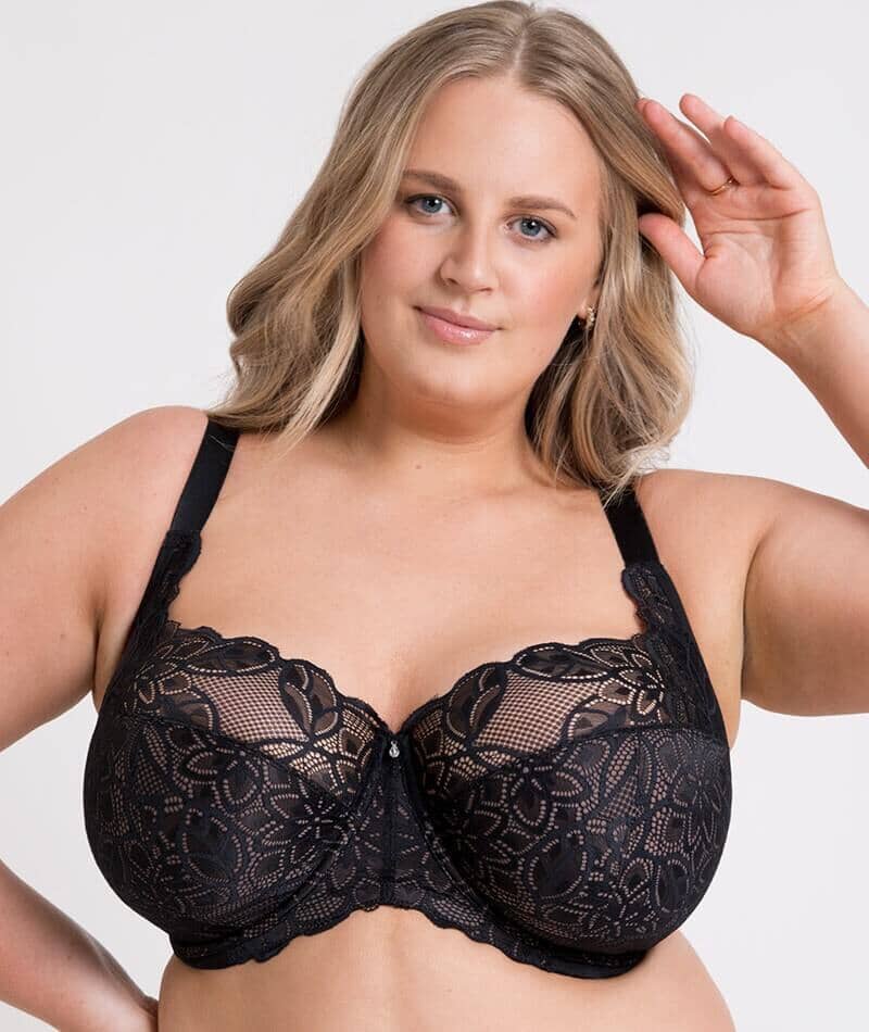 Curvy Kate Lovelace Full Cup Side Support Bra - Black/Taupe Bras  