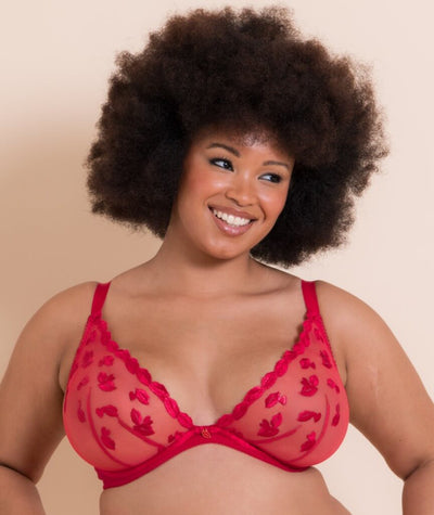 Curvy Kate Pucker Up Deep Plunge Bra - Lipstick Red – 10FF
