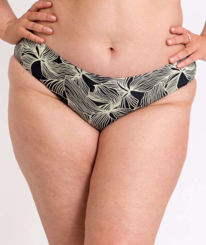 Curvy Kate Ripple Reef Classic Brief - Black Print Swim  