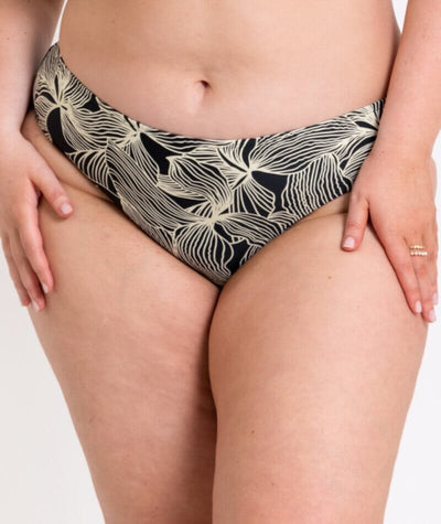 Curvy Kate Ripple Reef Classic Brief - Black Print Swim 