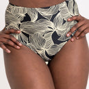 Curvy Kate Ripple Reef High Waist Bikini Brief - Black Print