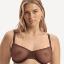 Nala Mesh Balconette Bra - Chocolate Mousse