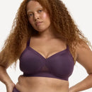 Nala Padded Support Wirefree Bralette Bra - Mulberry