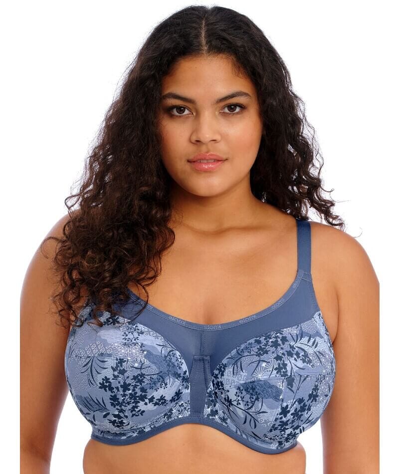 Elomi Energise Underwired Sports Bra - Floral Vintage Denim Bras 