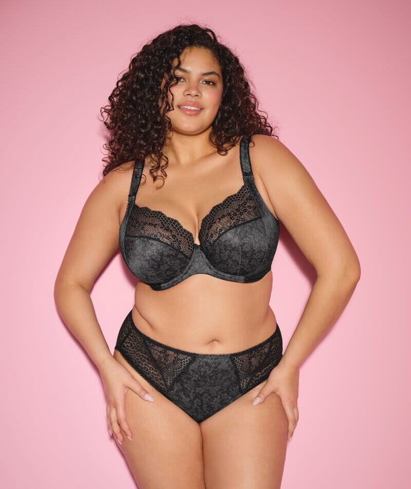 Elomi Lucie Underwire Stretch Plunge Bra - Black Bras 