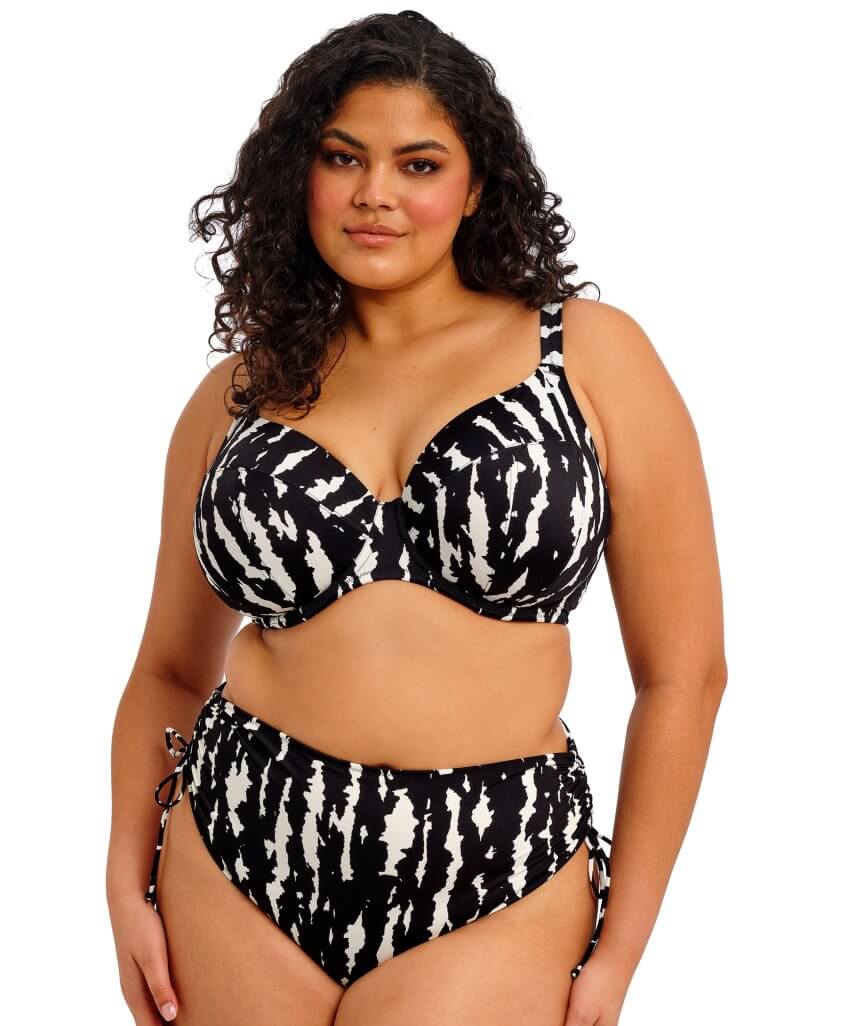 Elomi Swim Echo Shell Underwired Plunge Bikini Top - Black