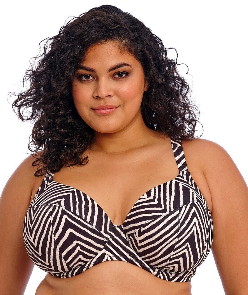 Elomi Swim Fiji Falls Underwired Plunge Bikini Top - Black Swim  