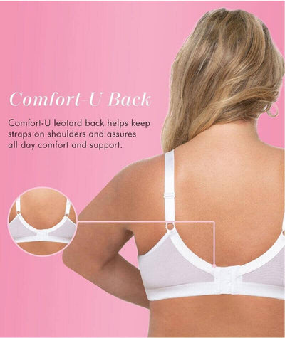 Exquisite Form Fully Soft Cup Wire-Free Bra With Embroidered Mesh - White Bras 