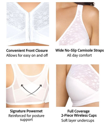 Exquisite Form Fully Front Close Wire-Free Posture Bra With Lace - Walnut Bras 