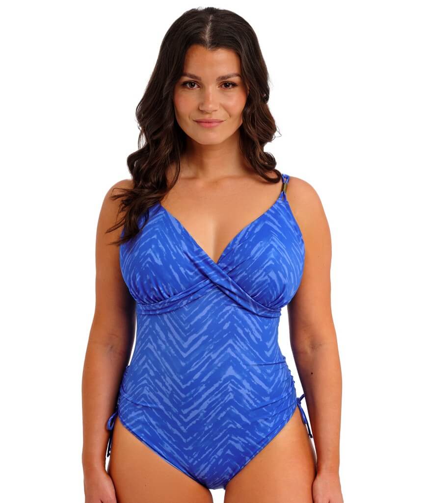 Fantasie Swim Punta Mita Underwire Plunge One Piece Swimsuit - Sapphire 