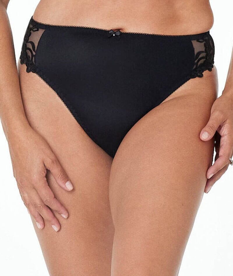 Fayreform Coral High Cut Brief - Black Knickers  