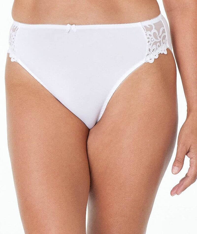 Fayreform Coral High Cut Brief - White Knickers  