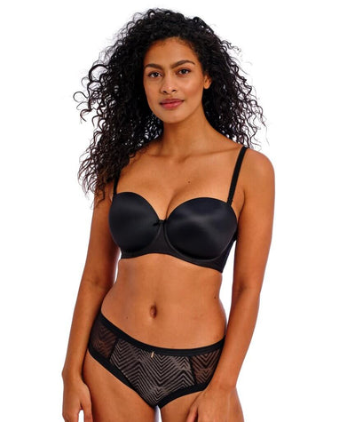 Freya Deco Underwired Moulded Strapless Bra - Black