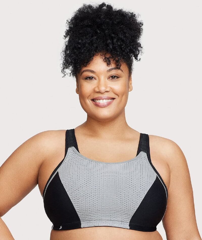 Glamorise Custom Control Wire-Free Sports Bra - Black Bras  