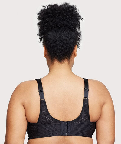 Glamorise Custom Control Wire-Free Sports Bra - Solid Black Bras 