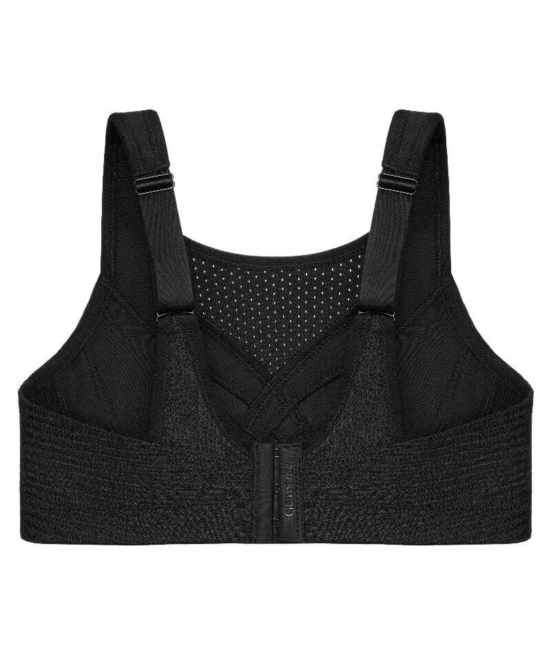 Glamorise Custom Control Wire-Free Sports Bra - Solid Black Bras 