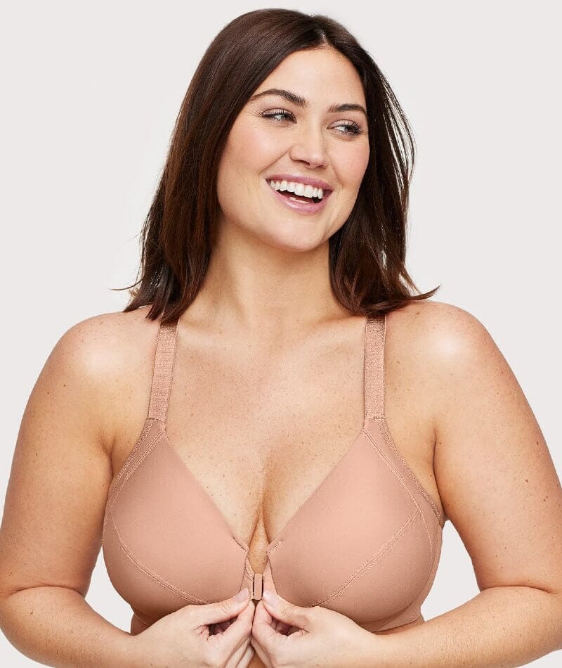 Glamorise Front-Closure Smoothing WonderWire Bra - Cappuccino Bras 