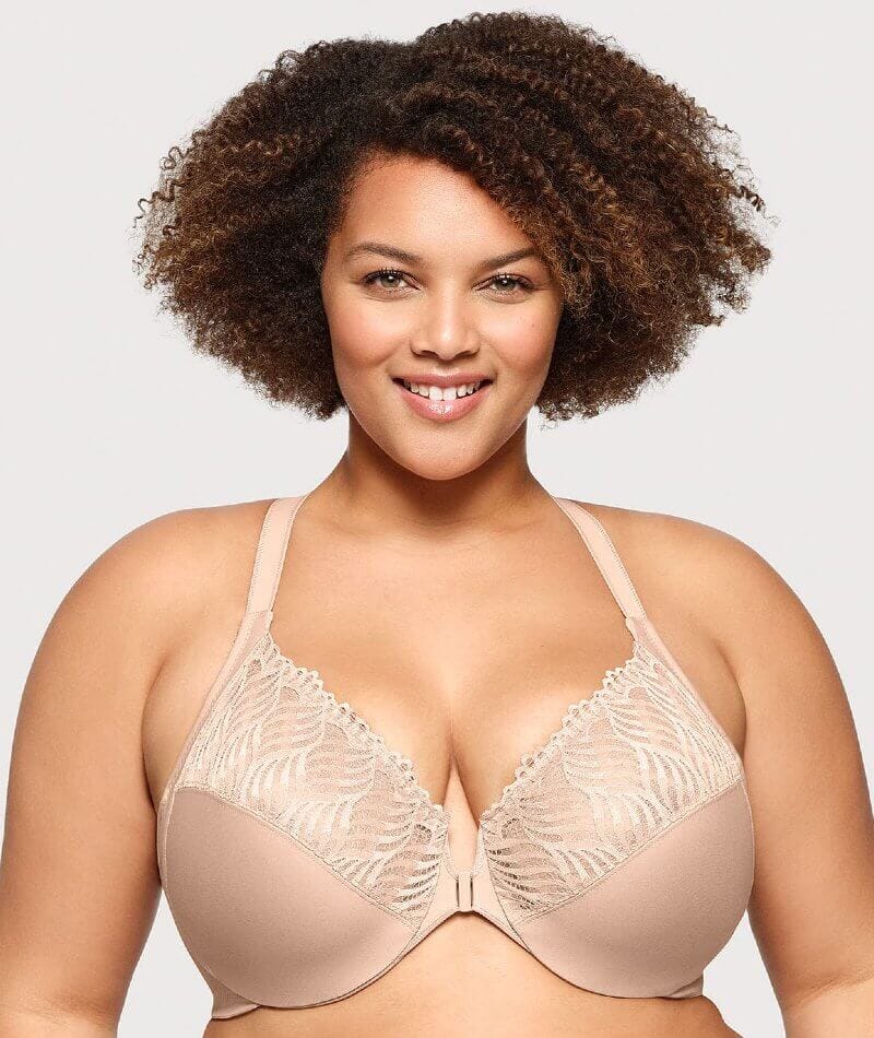 Glamorise Front-Closure T-Back WonderWire Bra 2 Pack - Cafe Bras  