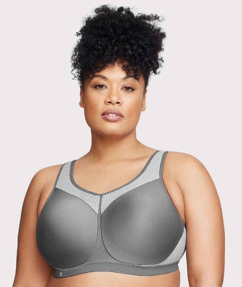 Glamorise High Impact Underwire Sports Bra - Grey Bras  