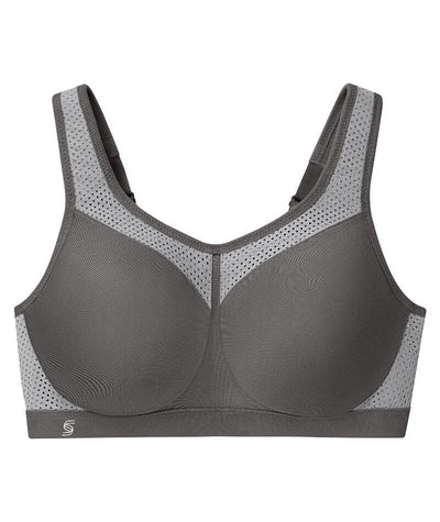 Glamorise High Impact Underwire Sports Bra - Grey Bras 