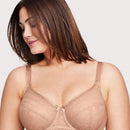 Glamorise Lace Comfort WonderWire Bra - Cappuccino